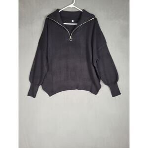 Logene Sweater Womens Knit Pullover Sweater Casual Long Sleeve 1/4 Zip Small